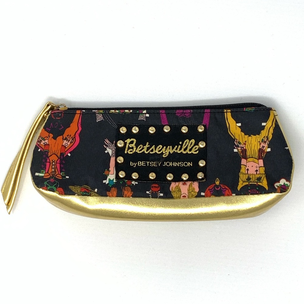 Betsey Johnson Betseyville Paper Dolls Cosmetic Bag